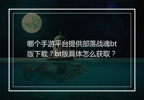 哪个手游平台提供部落战魂bt版下载？bt版具体怎么获取？