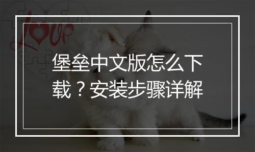 堡垒中文版怎么下载?安装步骤详解