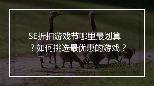 SE折扣游戏节哪里最划算？如何挑选最优惠的游戏？