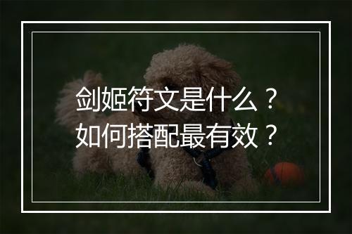 剑姬符文是什么？如何搭配最有效？