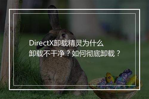 DirectX卸载精灵为什么卸载不干净?如何彻底卸载?
