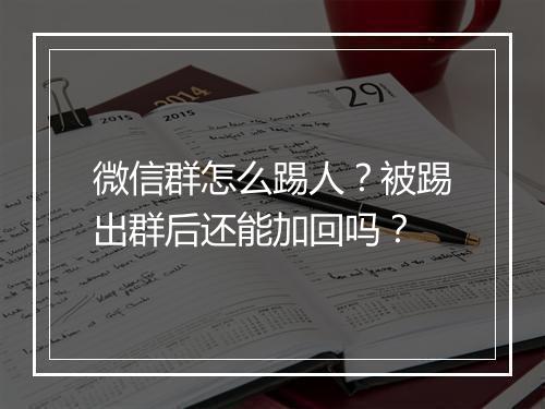 微信群怎么踢人？被踢出群后还能加回吗？