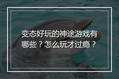 变态好玩的神途游戏有哪些？怎么玩才过瘾？