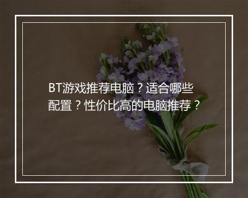 BT游戏推荐电脑?适合哪些配置?性价比高的电脑推荐?