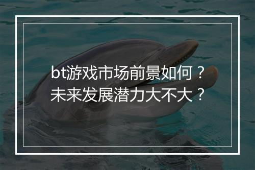 bt游戏市场前景如何？未来发展潜力大不大？