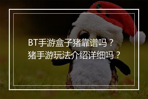 BT手游盒子猪靠谱吗？猪手游玩法介绍详细吗？
