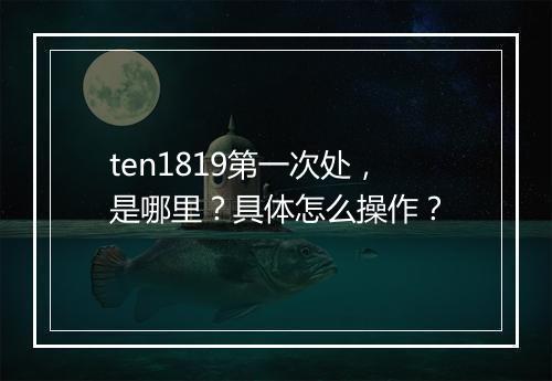 ten1819第一次处,是哪里?具体怎么操作?