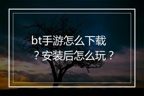 bt手游怎么下载？安装后怎么玩？