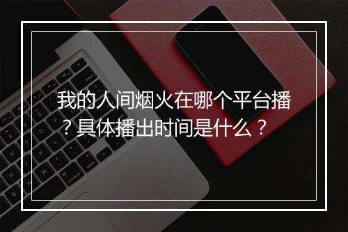 我的人间烟火在哪个平台播?具体播出时间是什么?