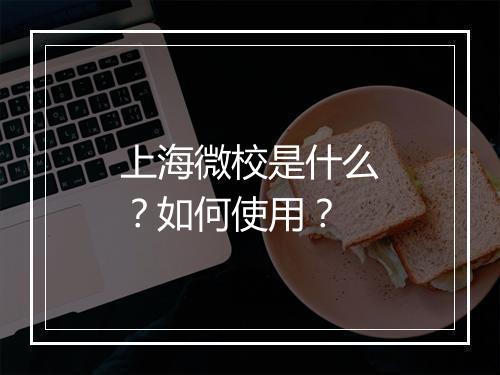 上海微校是什么？如何使用？