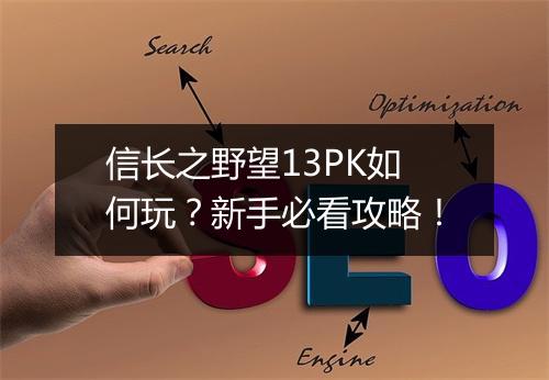 信长之野望13PK如何玩？新手必看攻略！
