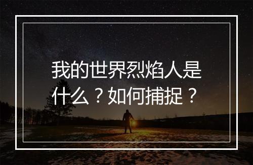 我的世界烈焰人是什么？如何捕捉？