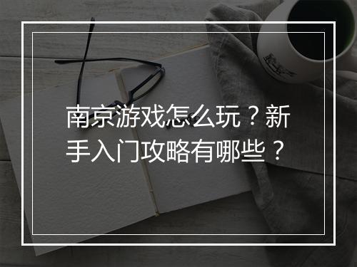 南京游戏怎么玩？新手入门攻略有哪些？