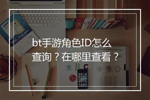 bt手游角色ID怎么查询?在哪里查看?