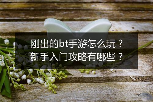 刚出的bt手游怎么玩？新手入门攻略有哪些？