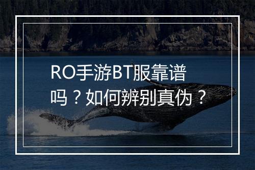 RO手游BT服靠谱吗?如何辨别真伪?