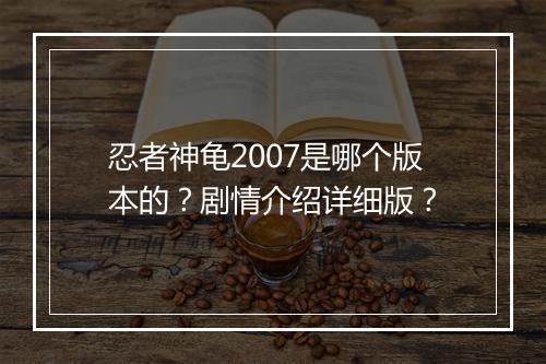 忍者神龟2007是哪个版本的？剧情介绍详细版？
