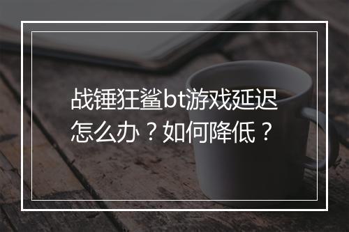 战锤狂鲨bt游戏延迟怎么办？如何降低？