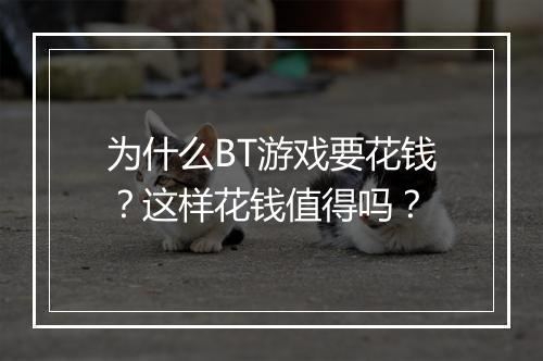 为什么BT游戏要花钱？这样花钱值得吗？