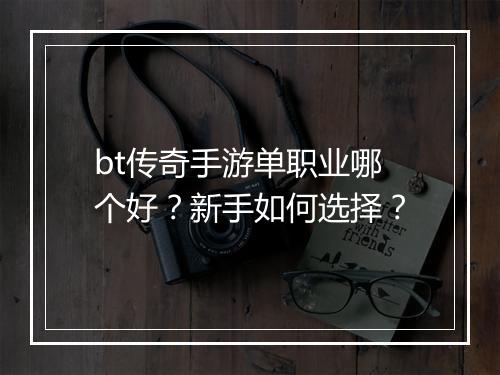 bt传奇手游单职业哪个好？新手如何选择？
