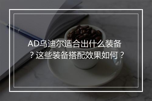 AD乌迪尔适合出什么装备?这些装备搭配效果如何?