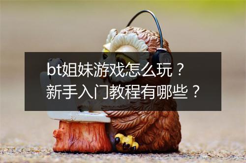 bt姐妹游戏怎么玩？新手入门教程有哪些？
