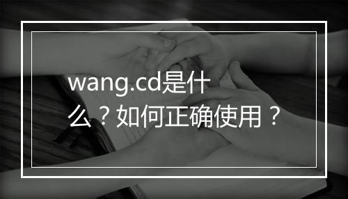 wang.cd是什么？如何正确使用？