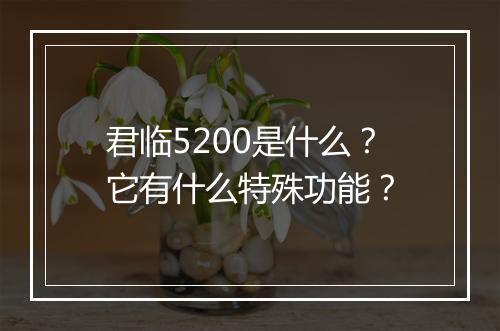 君临5200是什么?它有什么特殊功能?