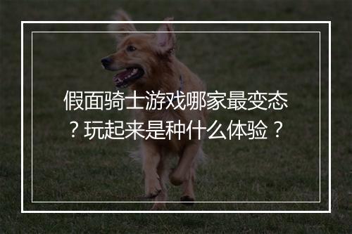 假面骑士游戏哪家最变态?玩起来是种什么体验?