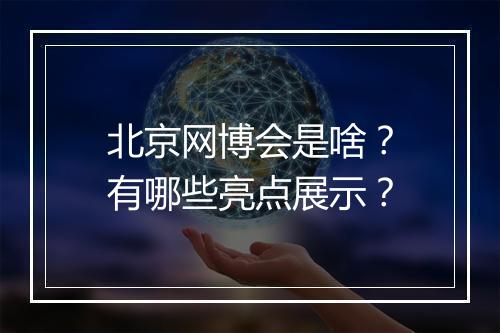 北京网博会是啥？有哪些亮点展示？