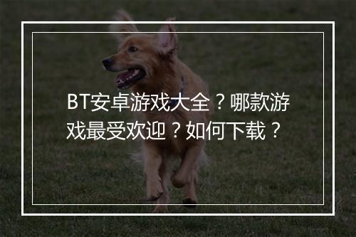 BT安卓游戏大全？哪款游戏最受欢迎？如何下载？