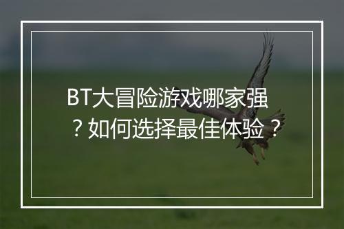 BT大冒险游戏哪家强？如何选择最佳体验？