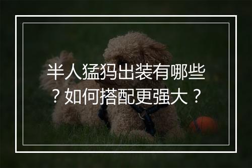 半人猛犸出装有哪些？如何搭配更强大？