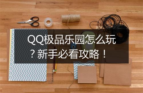 QQ极品乐园怎么玩?新手必看攻略!