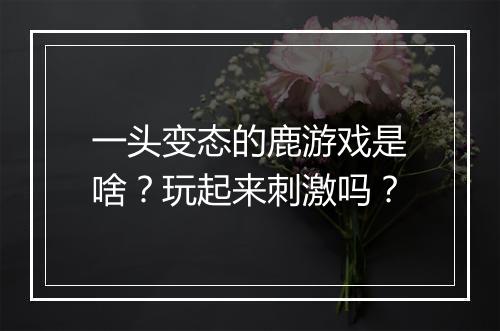 一头变态的鹿游戏是啥？玩起来刺激吗？