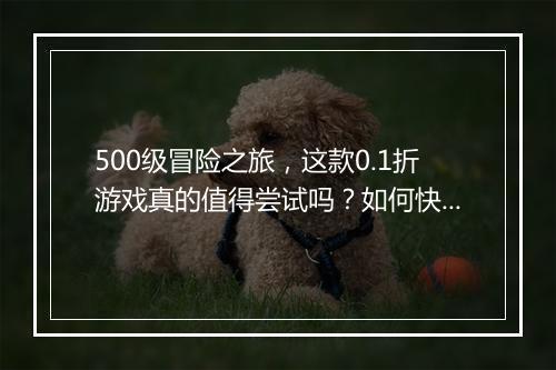 500级冒险之旅,这款0.1折游戏真的值得尝试吗?如何快速升级?