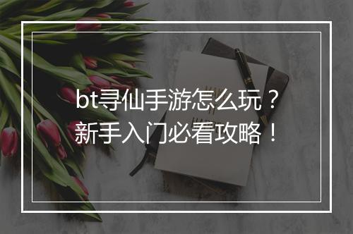 bt寻仙手游怎么玩？新手入门必看攻略！