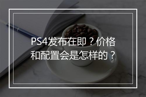 PS4发布在即？价格和配置会是怎样的？