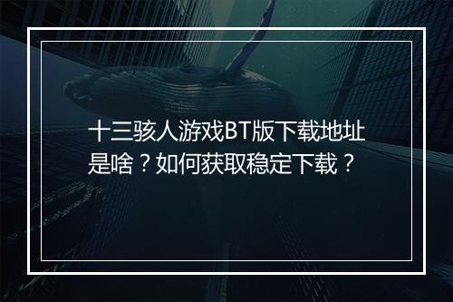 十三骇人游戏BT版下载地址是啥？如何获取稳定下载？