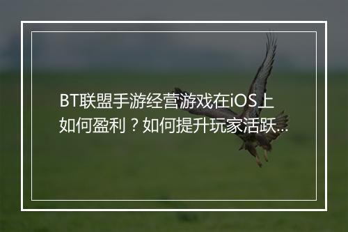 BT联盟手游经营游戏在iOS上如何盈利？如何提升玩家活跃度？
