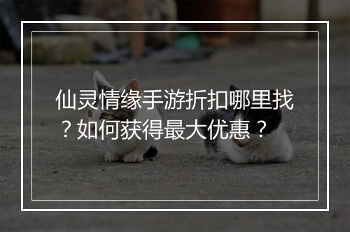 仙灵情缘手游折扣哪里找？如何获得最大优惠？