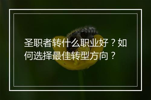 圣职者转什么职业好？如何选择最佳转型方向？