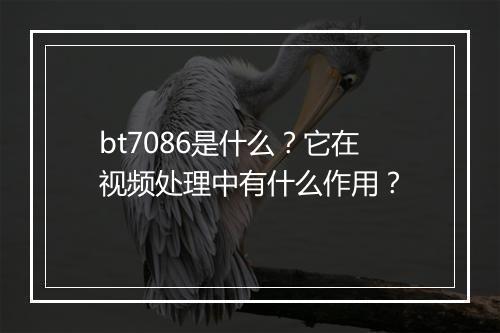 bt7086是什么？它在视频处理中有什么作用？