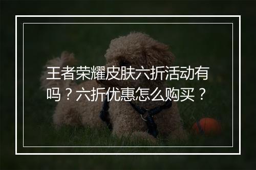王者荣耀皮肤六折活动有吗？六折优惠怎么购买？