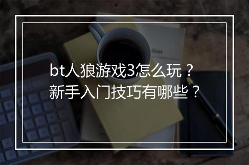bt人狼游戏3怎么玩？新手入门技巧有哪些？