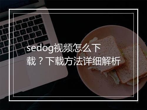 sedog视频怎么下载？下载方法详细解析