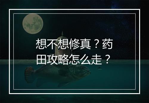 想不想修真？药田攻略怎么走？