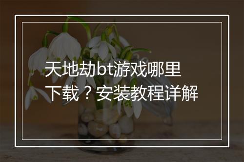 天地劫bt游戏哪里下载？安装教程详解