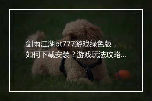 剑雨江湖bt777游戏绿色版，如何下载安装？游戏玩法攻略详解