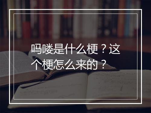 吗喽是什么梗？这个梗怎么来的？